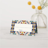 Azulejo Blau Platzkarte (Vorderseite)