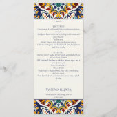 Azulejo Blau-portugiesische Fliesen mediterranes T Menükarte (Rückseite)