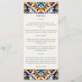 Azulejo Blau-portugiesische Fliesen mediterranes T Menükarte (Vorderseite)