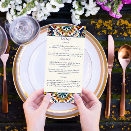 Azulejo Blau-portugiesische Fliesen mediterranes T Menükarte