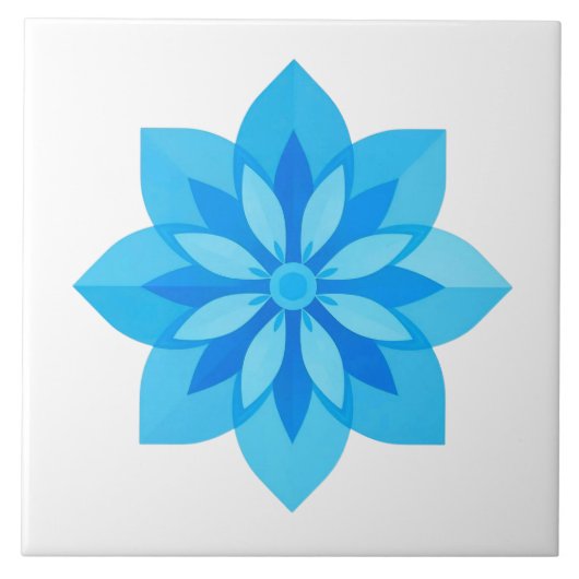 Azulejo Blau und Weiß Moderne Blume Fliese (Vorderseite)