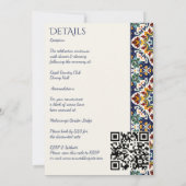 Azulejo blauer portugiesischer Mittelmeerraum Einladung (Rückseite)