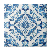 Azulejo blue and white mosaic vintage bulk