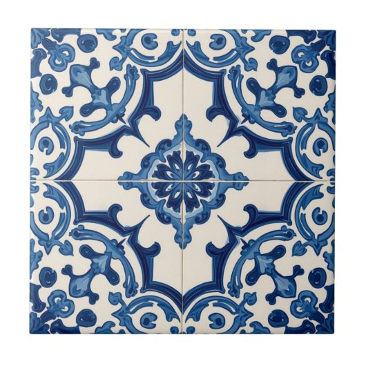 Azulejo blue and white mosaic vintage bulk fliese (Vorderseite)