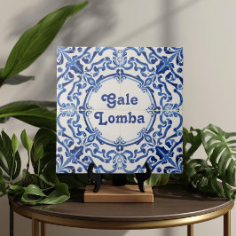 Azulejo Blue Custom House Name Plate Plaque Sign  Fliese