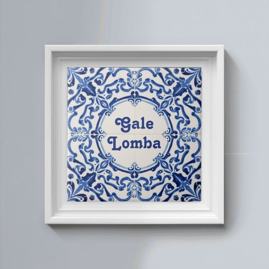 Azulejo Blue Custom House Name Plate Plaque Sign  Fliese