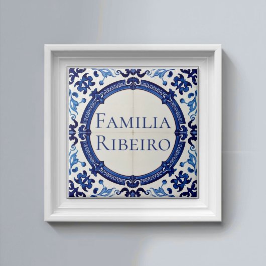 Azulejo Blue Custom House Name Plate Plaque Sign  Fliese