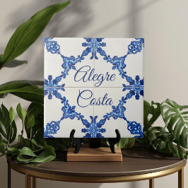 Azulejo Blue Custom House Name Plate Plaque Sign Fliese