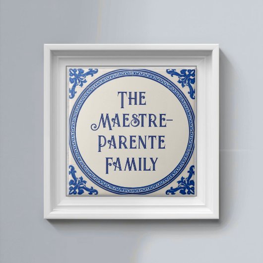 Azulejo Blue Custom House Name Plate Plaque Sign Fliese