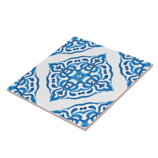 Azulejo Blue Damask Fliese (Seite)
