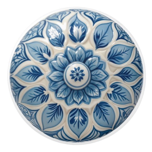 Azulejo Blue Elegance Keramik KnobPull Keramikknauf (Vorderseite)