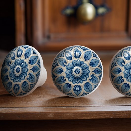 Azulejo Blue Elegance Keramik KnobPull Keramikknauf