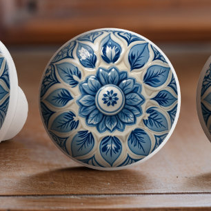 Azulejo Blue Elegance Keramik KnobPull Keramikknauf