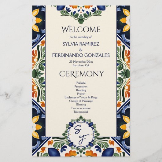 Azulejo blue Talavera (Vorderseite)