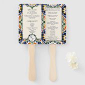 Azulejo blue Talavera Fächer (Vorne und Hinten)