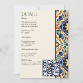 Azulejo blue Talavera Vintage mexikanische Hochzei Einladung (Rückseite)