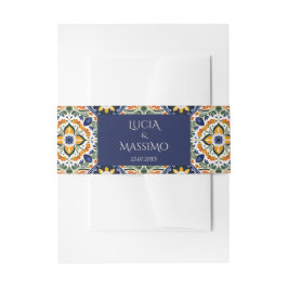 Azulejo blue Talavera Vintage mexikanische Hochzei Einladungsbanderole