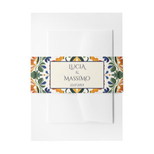 Azulejo blue Talavera Vintage mexikanische Hochzei Einladungsbanderole
