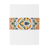 Azulejo blue Talavera Vintage mexikanische Hochzei Einladungsbanderole (Rückseitenbeispiel)