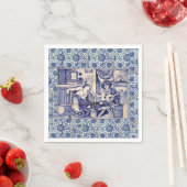 Azulejo Blue Tile Cocktail Napkins Serviette (Beispiel)