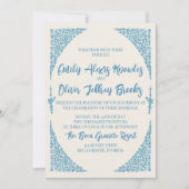 Azulejo Blue Wedding Einladung (Vorderseite)