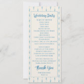 Azulejo Blue Wedding Program (Rückseite)