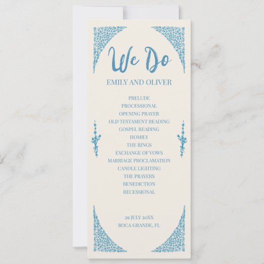 Azulejo Blue Wedding Program (Vorderseite)