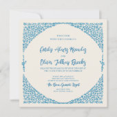 Azulejo Blue Wedding Square Einladung (Vorderseite)