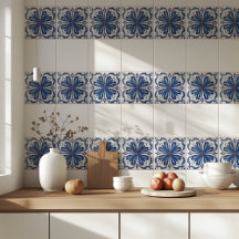 Azulejo Blue White Modern Classic Mediterranean