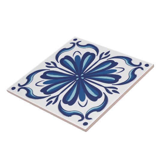 Azulejo Blue White Modern Classic Mediterranean Fliese (Seite)