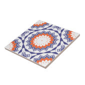 Azulejo Blue White und Orange Mosaik Fliese (Seite)