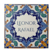 Azulejo Bunte Namensschild-Plakette  Fliese (Vorderseite)