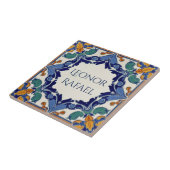 Azulejo Bunte Namensschild-Plakette  Fliese (Seite)
