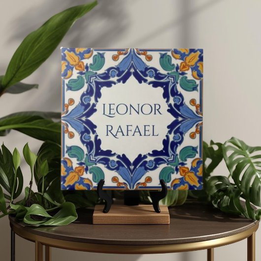 Azulejo Bunte Namensschild-Plakette  Fliese