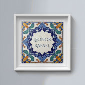 Azulejo Bunte Namensschild-Plakette  Fliese