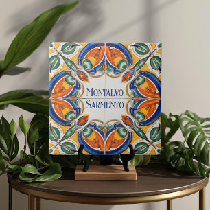 Azulejo Bunte Namensschild Plakette Schild  Fliese