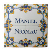 Azulejo Bunte Namensschild Tafel Schild Fliese (Vorderseite)