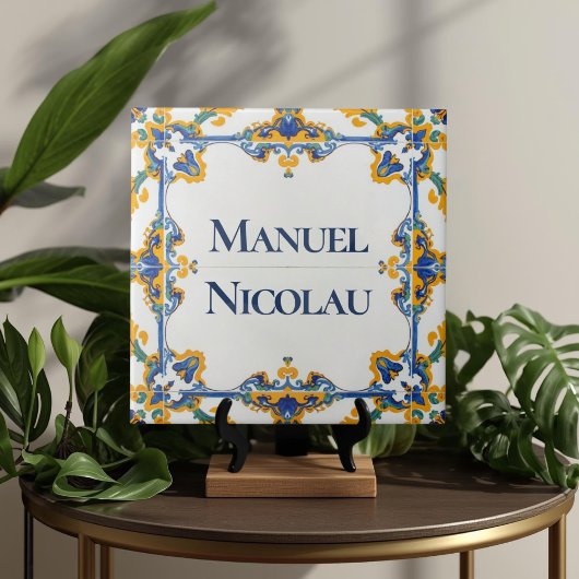 Azulejo Bunte Namensschild Tafel Schild Fliese