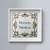 Azulejo Bunte Namensschild Tafel Schild Fliese