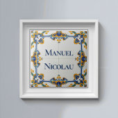 Azulejo Bunte Namensschild Tafel Schild Fliese