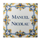 Azulejo Bunte Namensschild Tafel Schild Fliese (Vorderseite)