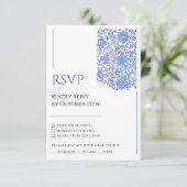 Azulejo Chinoiserie Blue Floral Regency UAWG Begleitkarte (Stehend Vorderseite)