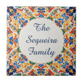 Azulejo Colorful Custom Name Plate Plaque Sign Fliese (Vorderseite)