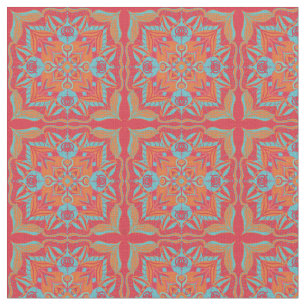 Azulejo Coral Floral Stoff