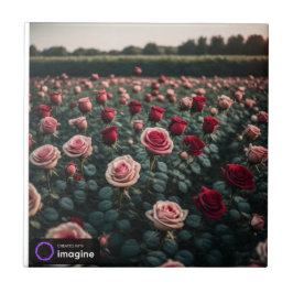 Azulejo de cerámica flores rosas fliese