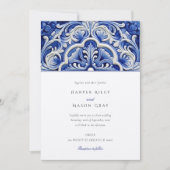 Azulejo Elegant Floral Keramik Hochzeit Einladung (Vorderseite)