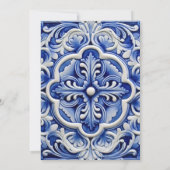 Azulejo Elegant Floral Keramik Hochzeit Einladung (Rückseite)