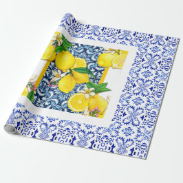 Azulejo Greicerone Portugiesische Zitronen Geschenkpapier