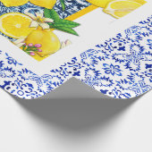 Azulejo Greicerone Portugiesische Zitronen Geschenkpapier (Ecke)