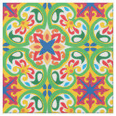 Azulejo, grün, gelb und rot stoff (Nahaufnahme)